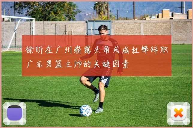 徐昕在广州崭露头角或成杜锋辞职广东男篮主帅的关键因素